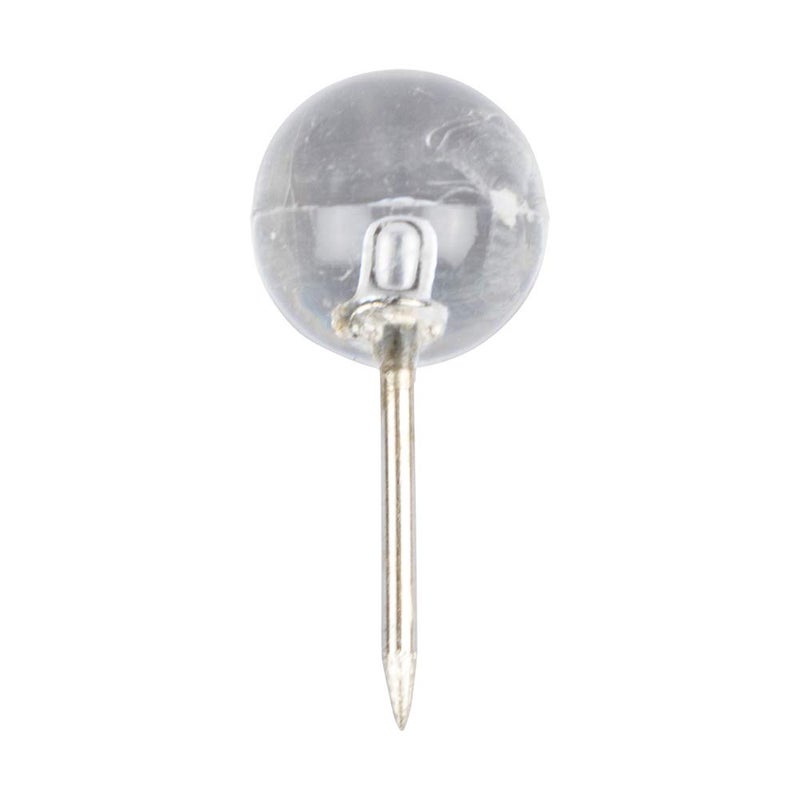 JAM PAPER Colorful Push Pins - Round Head Map Thumb Tacks - Clear Pushpins - 100/Pack - Image 4